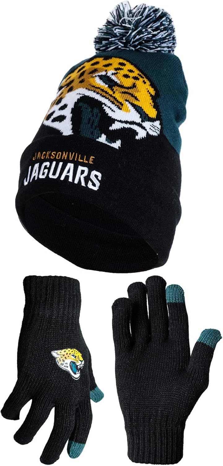 Ultra Game NFL Official Super Soft Winter Beanie and Gloves Set