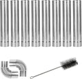 TREKREVIVE Stainless Steel Stove Pipe Kit - Extendable Flue, Easy Cleaning Brush