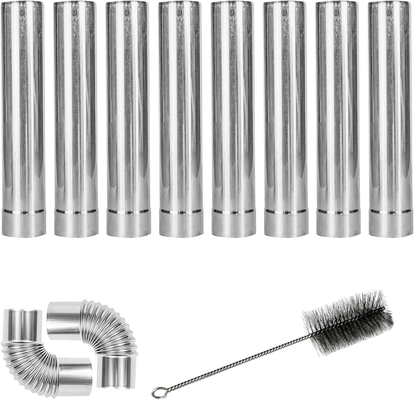 TREKREVIVE Stainless Steel Stove Pipe Kit - Extendable Flue, Easy Cleaning Brush