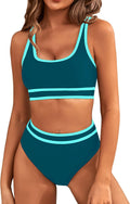 Women's High Waisted Bikini Sets Sporty Two Piece Swimsuits - Color