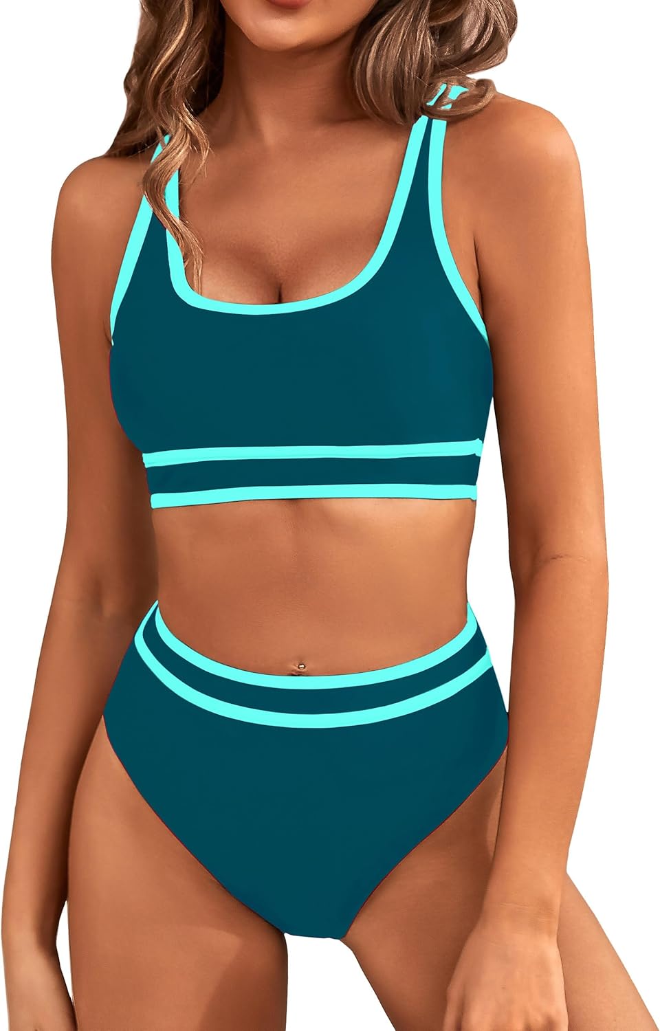 BMJL Women's High Waisted Bikini Sets for Sporty Summer Fun
