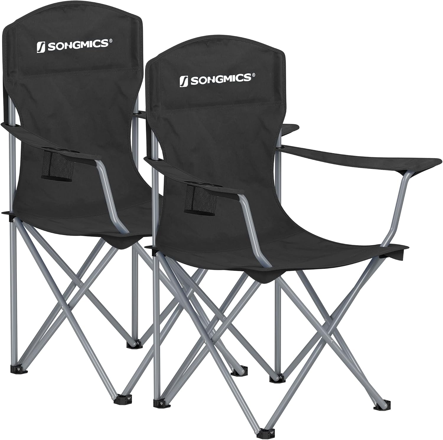 SONGMICS 2 Pack Heavy-Duty Camping Chairs, 330 lb Load, High Backrest