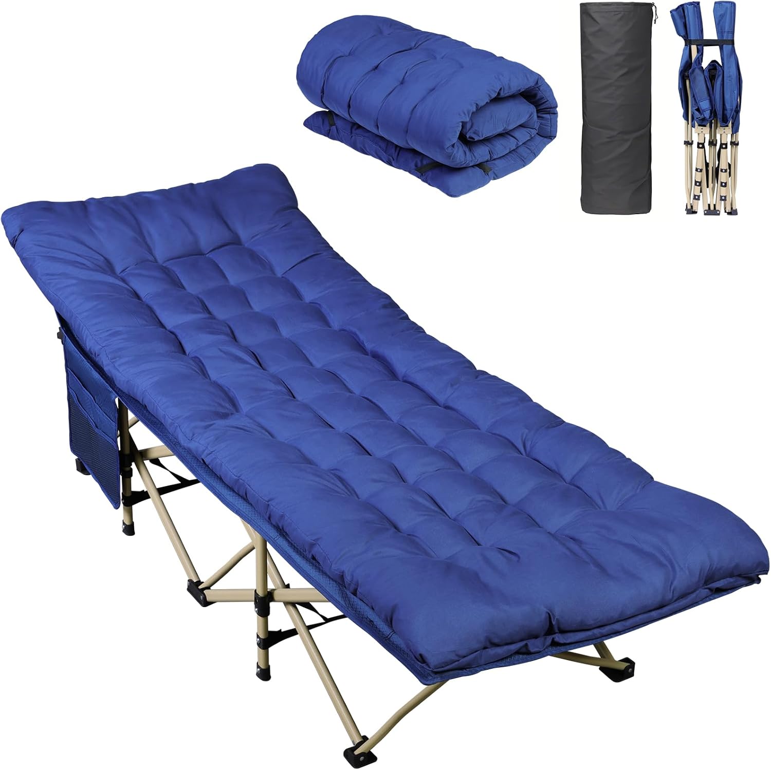 WLIVE Double Layer Oxford Camping Cot for Adults - Portable Bed