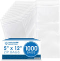 Spartan Industrial 5 x 12 Reclosable Zip Bags - 1000 Count, Clear