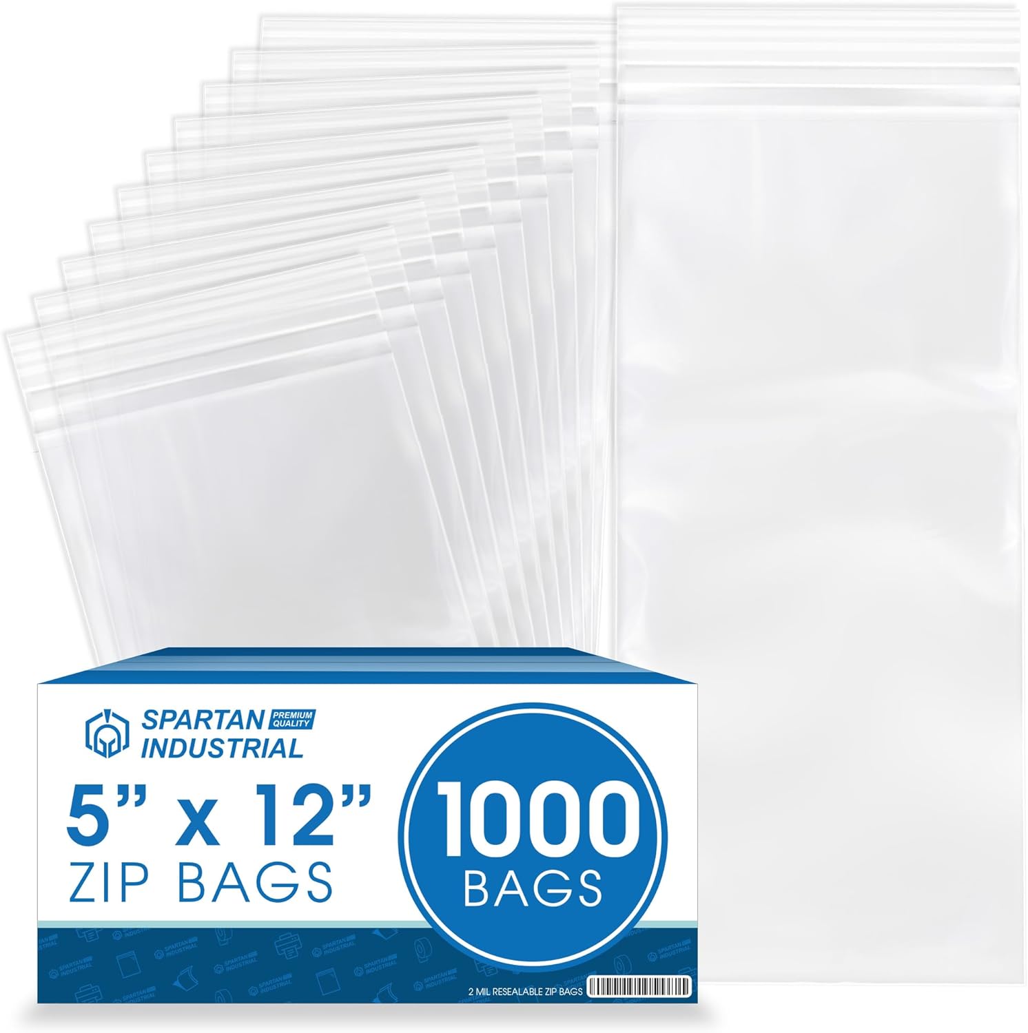 5 X 12 Clear Reclosable Zip Plastic Poly Bags for Storage