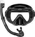 Snorkeling Gear for Adults 180 Panoramic View Mask Set - Dry Snorkel