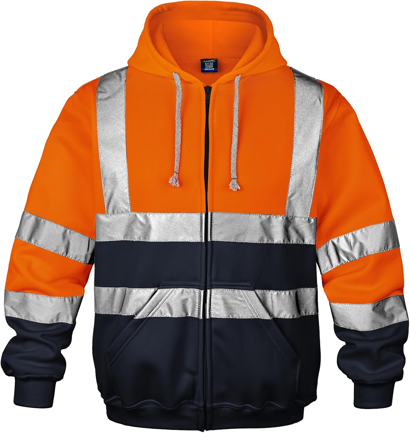 Hi Vis Men's Solid Color Reflective Sweatshirts for Safety