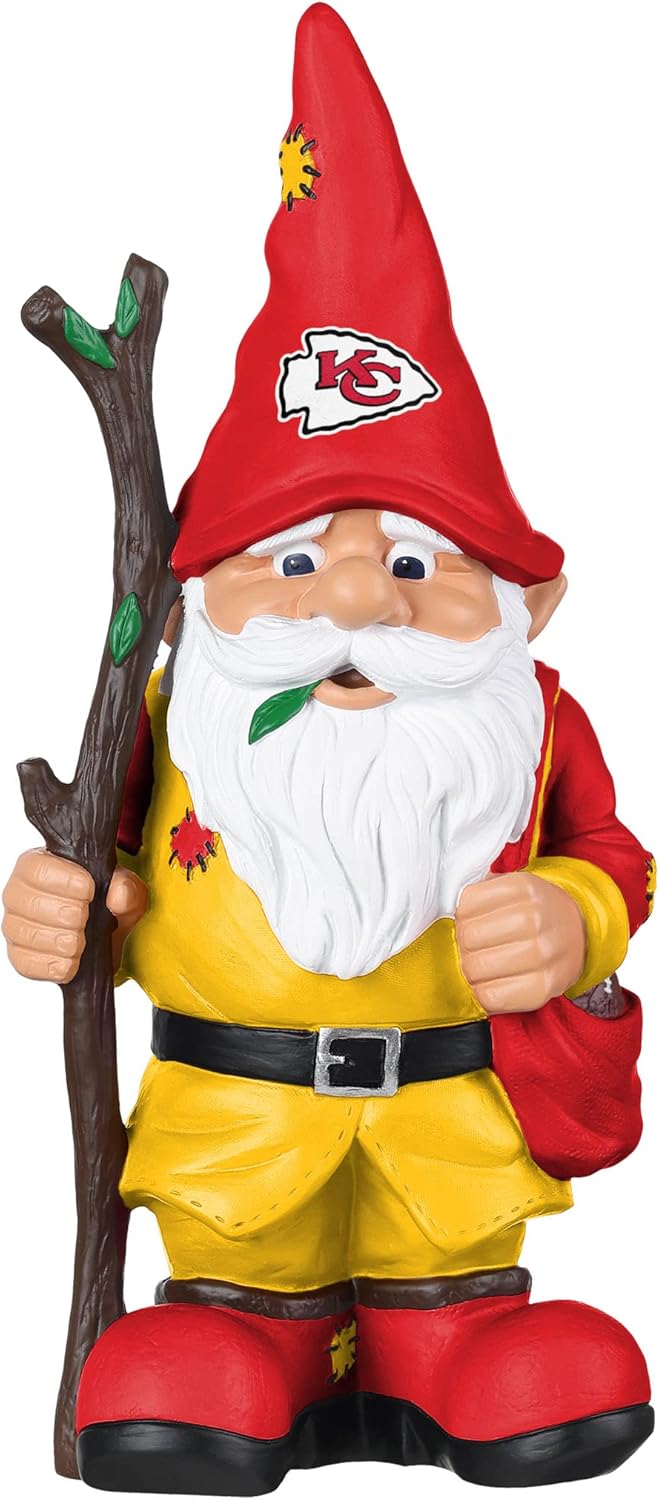 FOCO NFL Team Logo Holding Stick Garden Statue Outdoor Gnome