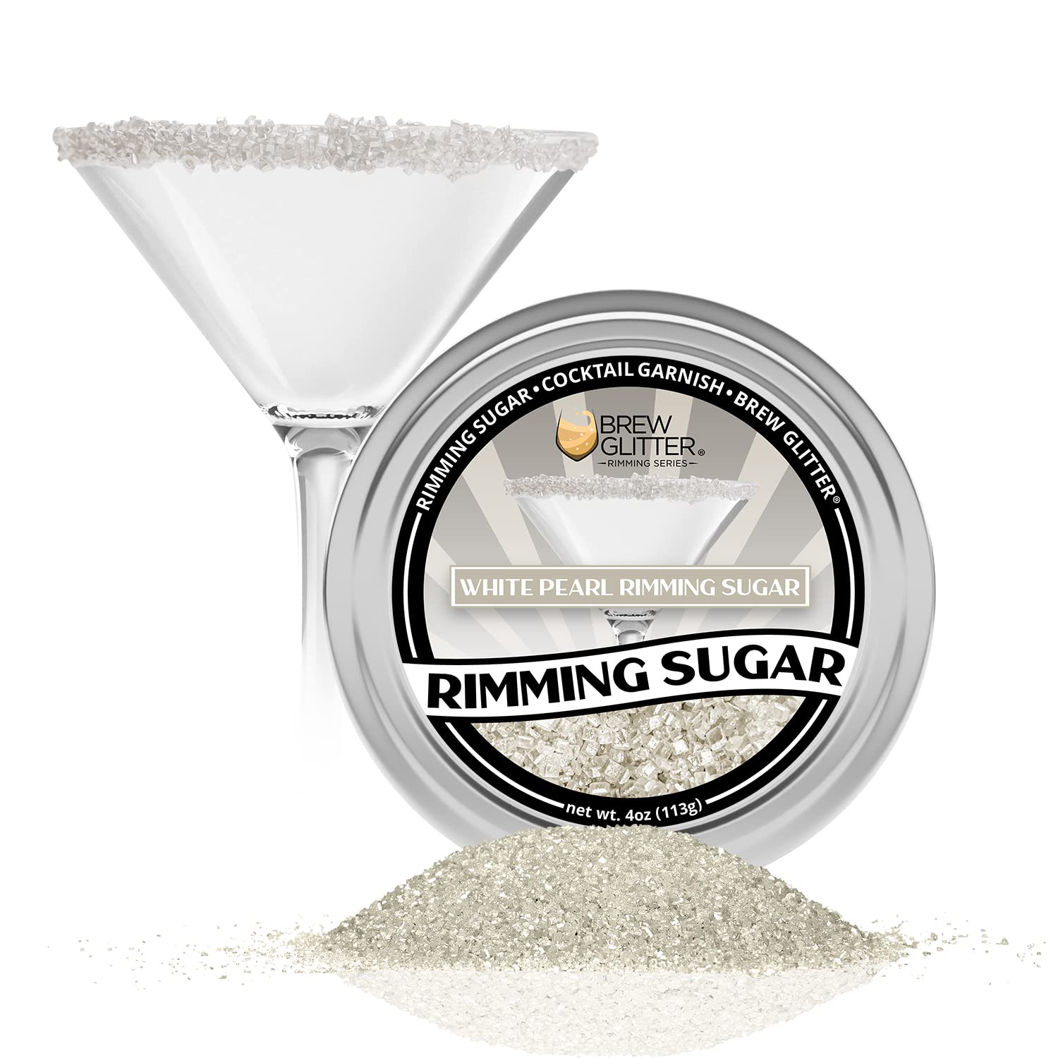 Bakell White Pearl Sugar Rimmer - Glam Up Drinks!