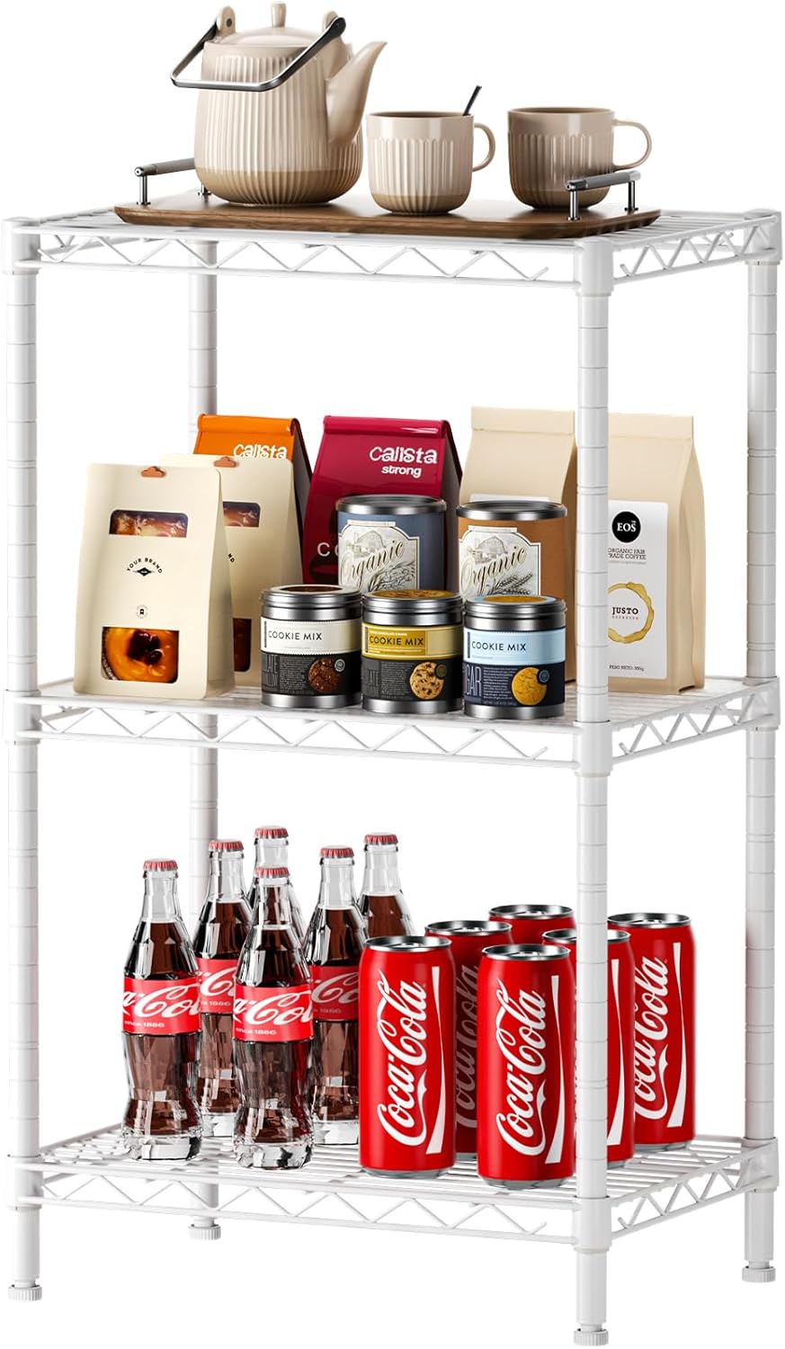 SINGAYE Small Shelves Storage Shelf with Wheels for Home Use