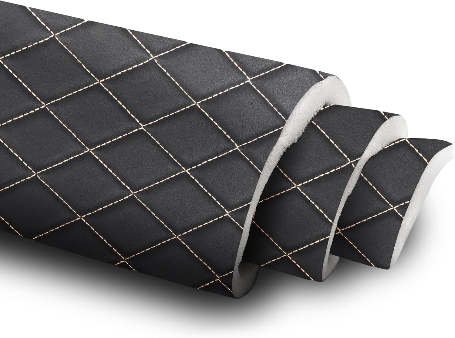 Vinyl Faux Leather Quilted Fabric for DIY Upholstery Projects