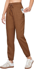 Women's Linen Joggers 25.5in/28in - Lightweight Cotton Linen Pants