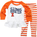Infant Girls Ruffle Raglan Set - 100% Cotton NCAA Spirit