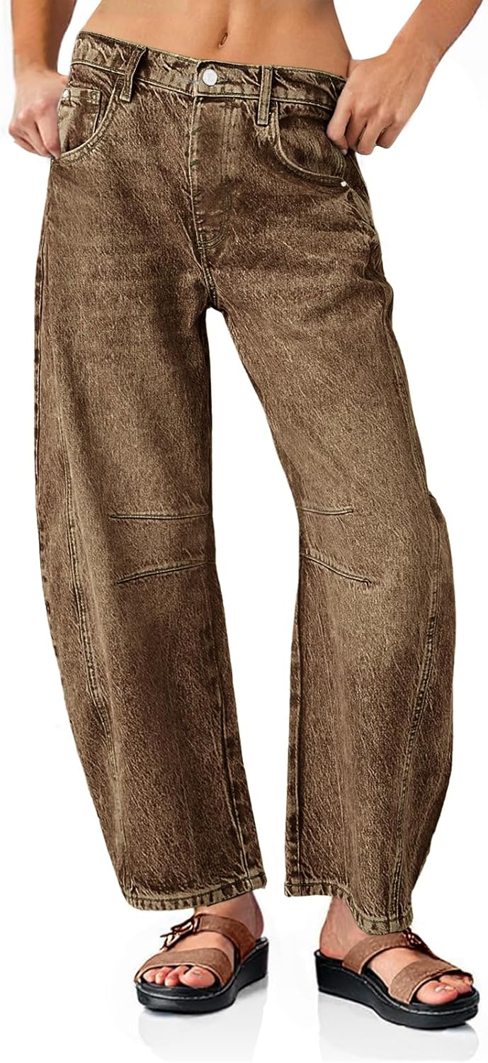 PLNOTME Women's Baggy Boyfriend Jeans for Vintage Style Lovers