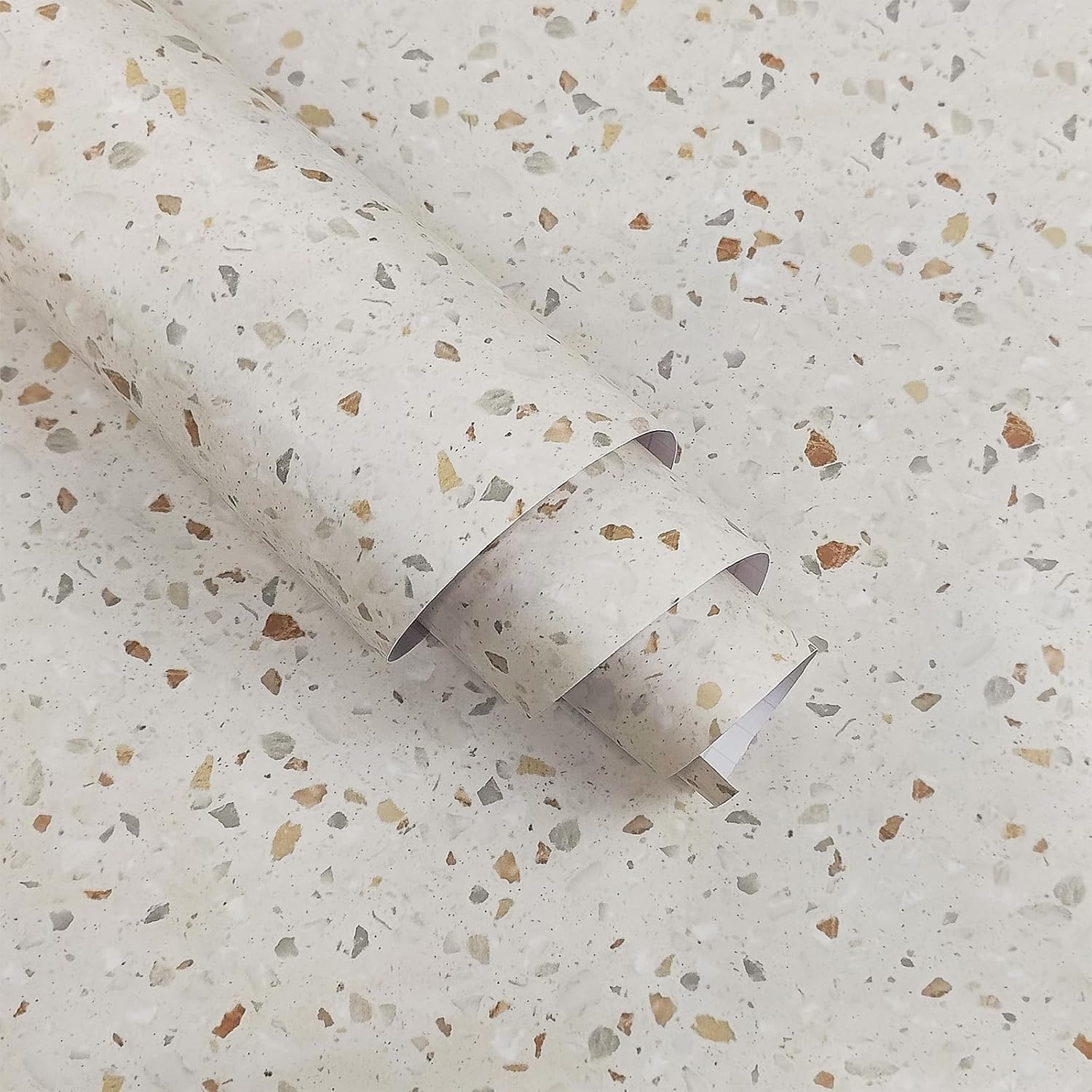 15.7in x 354in Creamy Granite Marble Wallpaper for Home Decor