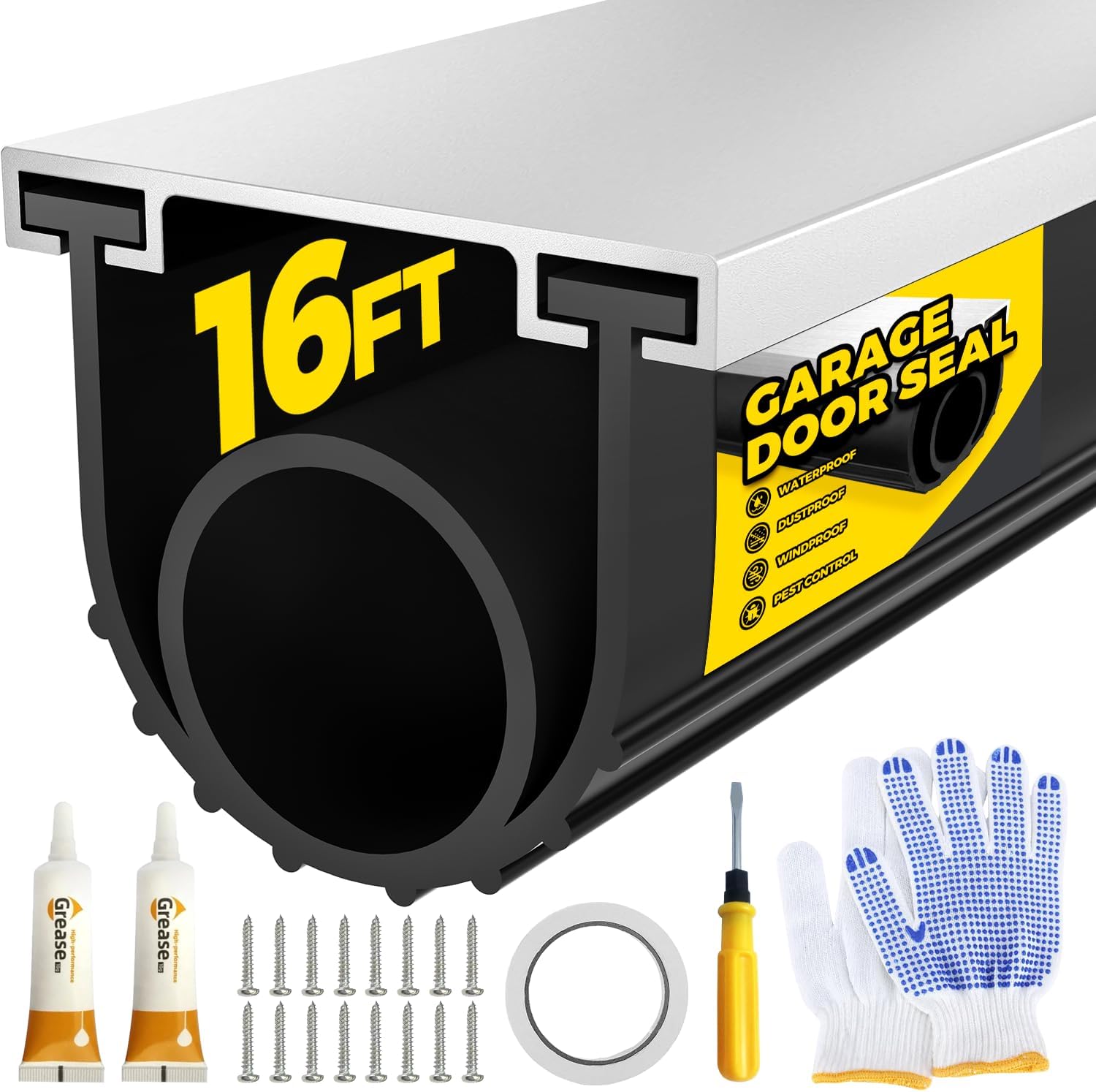 Holikme Garage Door Seal Kit for Weatherproofing and Insulation