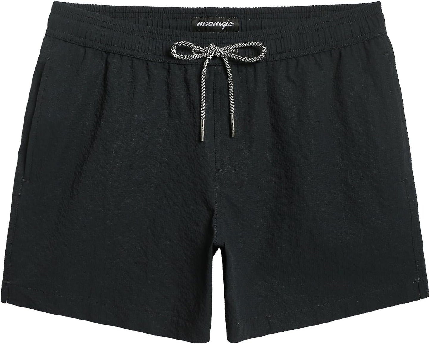 maamgic Men's Swim Trunks Quick Dry Seersucker Beach Shorts