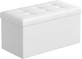 Storage Ottoman Bench 30 in Folding with 660 lb Load - Compact Storage