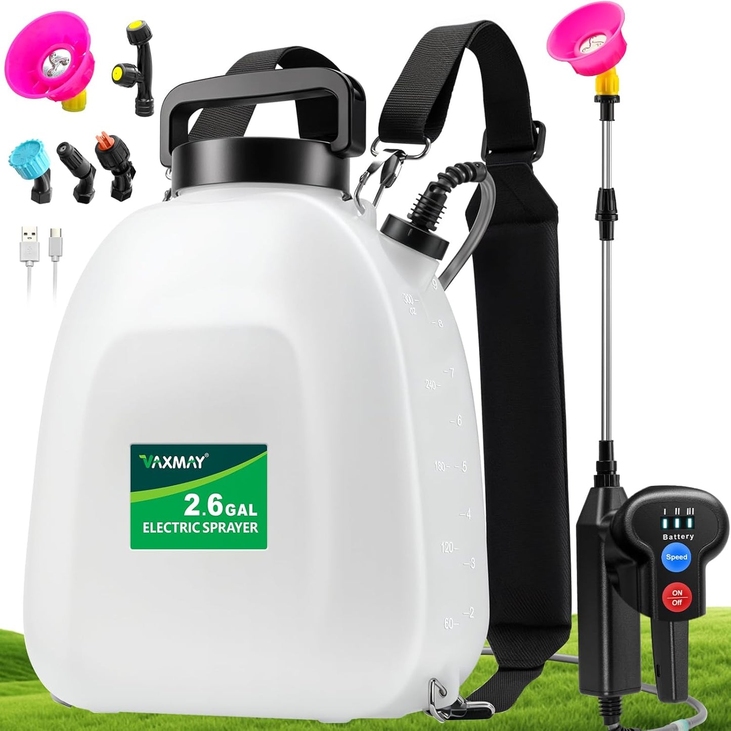 Battery Powered Backpack Sprayer with Adjustable Spray Forces