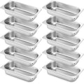 10 Pack Hotel Pans Stainless Steel 1/3 Size - Durable Buffet Pans