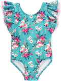 RuffleButts Ruffle Strap One Piece Swimsuit for Girls - UPF 50+ Sun