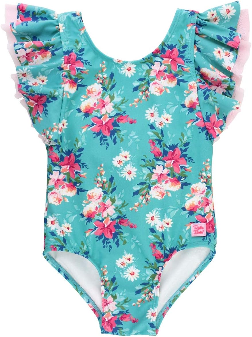 RuffleButts Baby/Toddler Girls Ruffle Strap One Piece Swimsuit