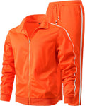 Men's Athletic 2 Pieces Tracksuit Casual Full Zip Jogging Sweat Suit