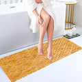 Bambo Bath Mat Bathroom Runner 16x48 in - Non Slip Waterproof Natural