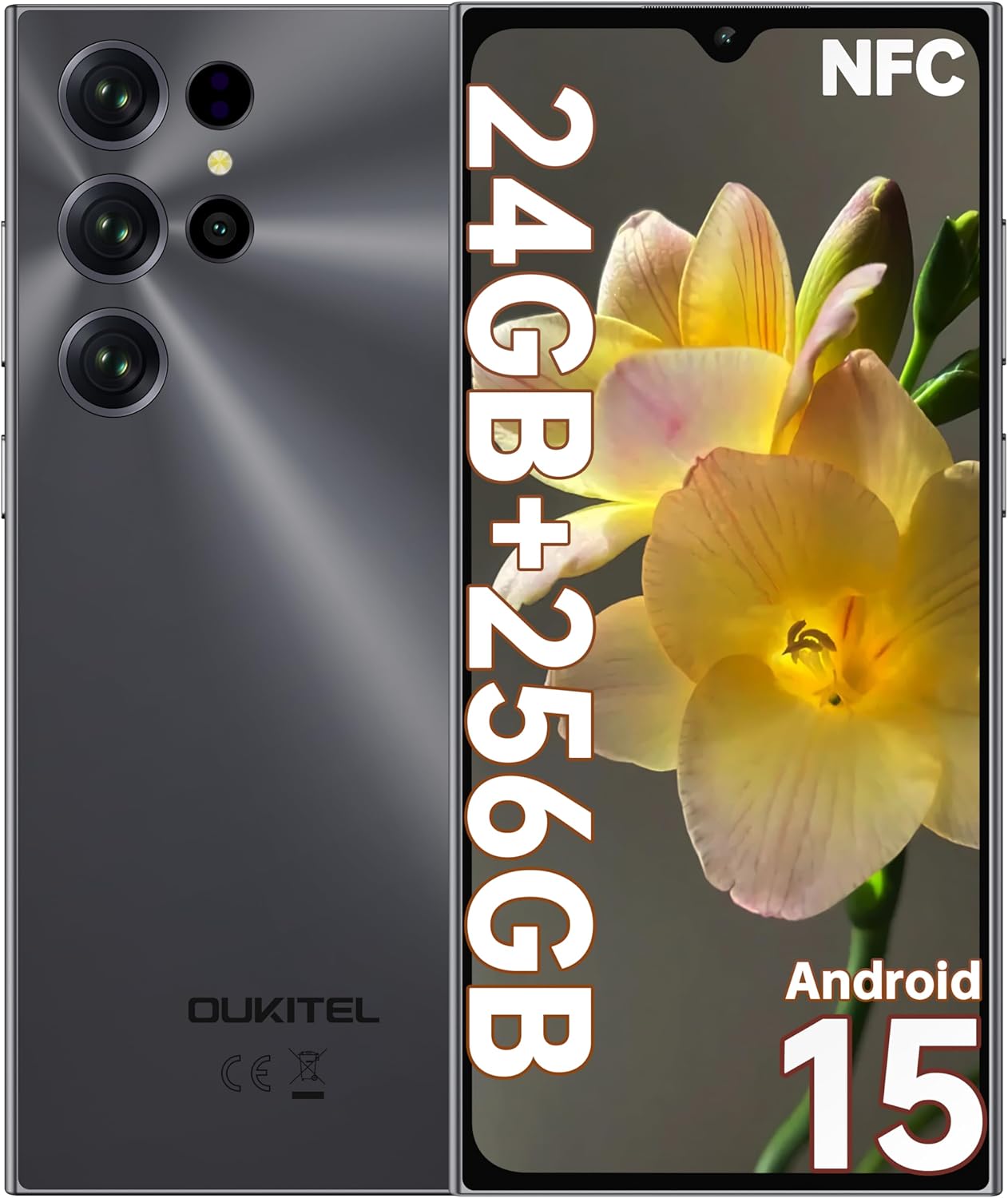 OUKITEL C61 Pro Android 15 Phone with 6.88 in HD+ Display