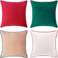 MONDAY MOOSE Christmas Velvet Throw Pillow Covers Set of 4 - Festive