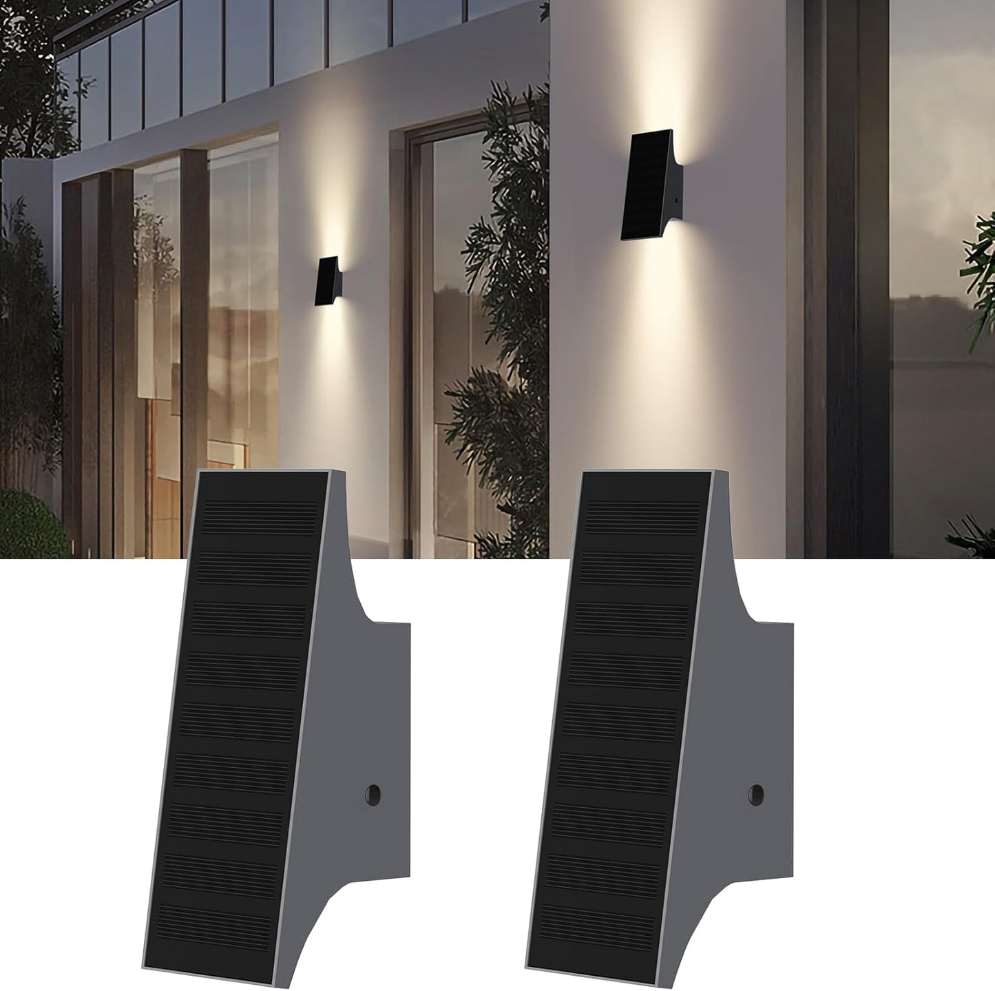 Dimmable Solar Sconce Lights Outdoor for Yard and Patio Use