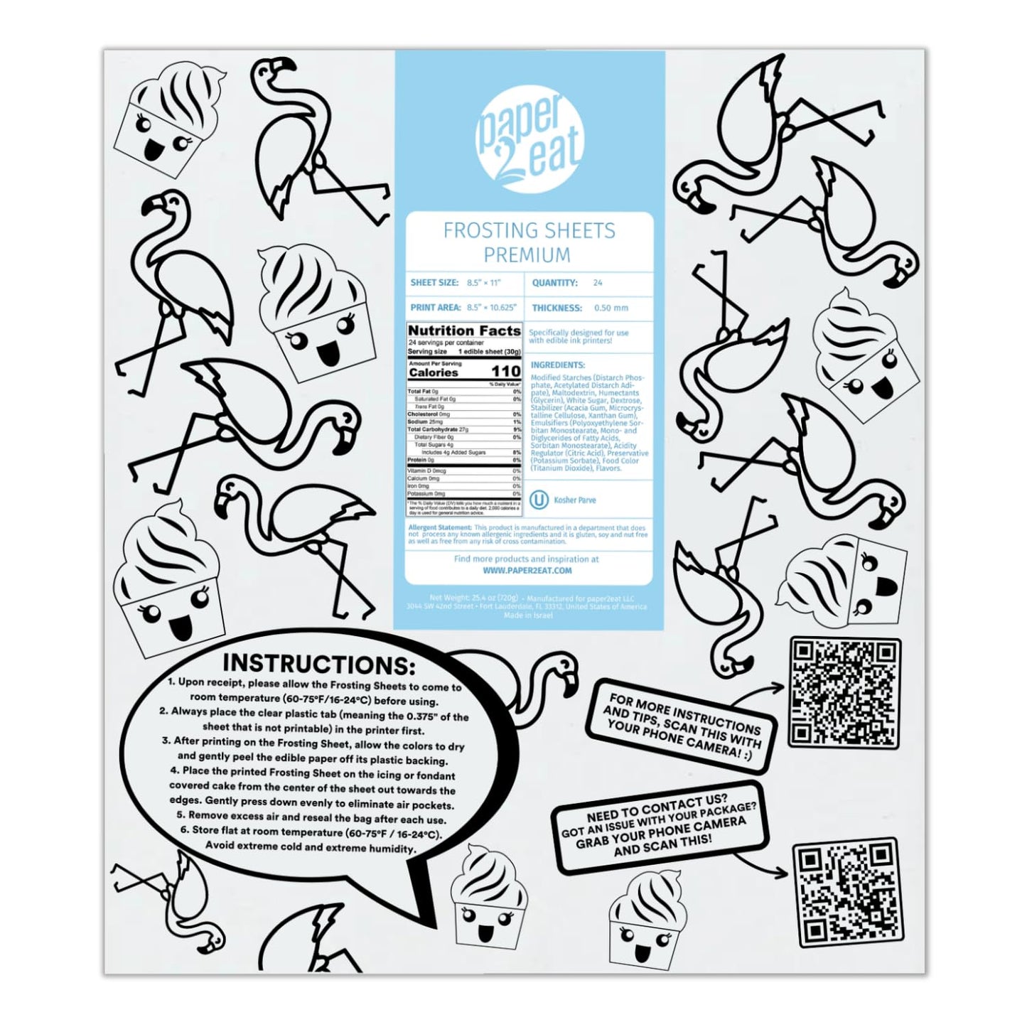 Premium Frosting Sheets 8.5 x 11 for Edible Cake Toppers