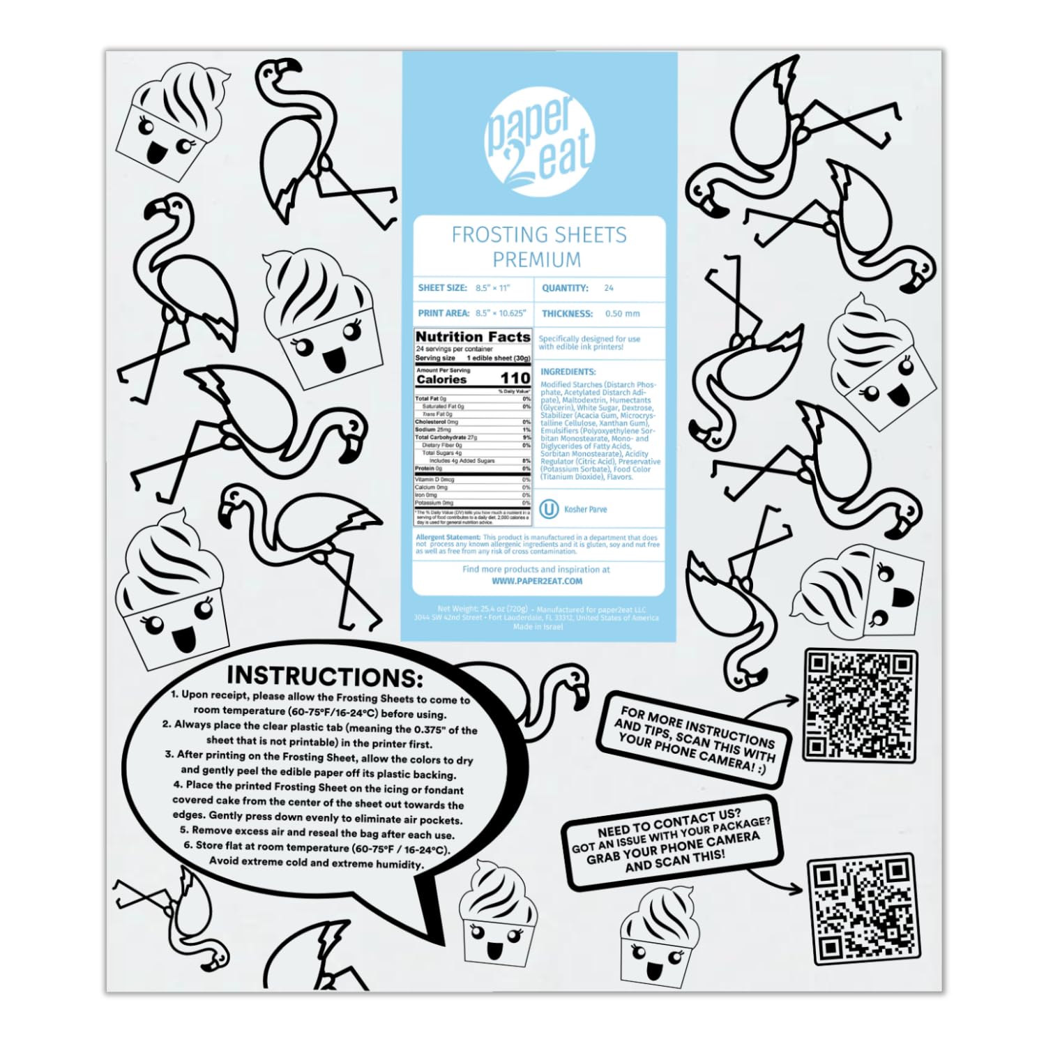 Premium Frosting Sheets 8.5 x 11 for Edible Cake Toppers
