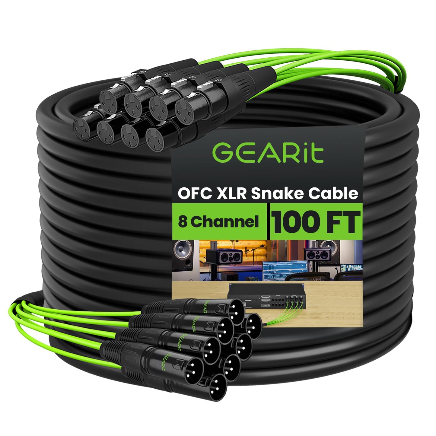 GEARit 8-Channel XLR Snake Cable for Pro Audio Performance