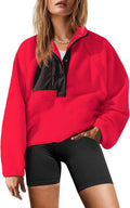 Yanekop Womens Fuzzy Fleece Pullover Sherpa Sweatshirt (Style G7F8)