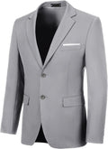 Light Grey Blazer for Men Slim Fit Casual Suit Jacket - Notch Lapel