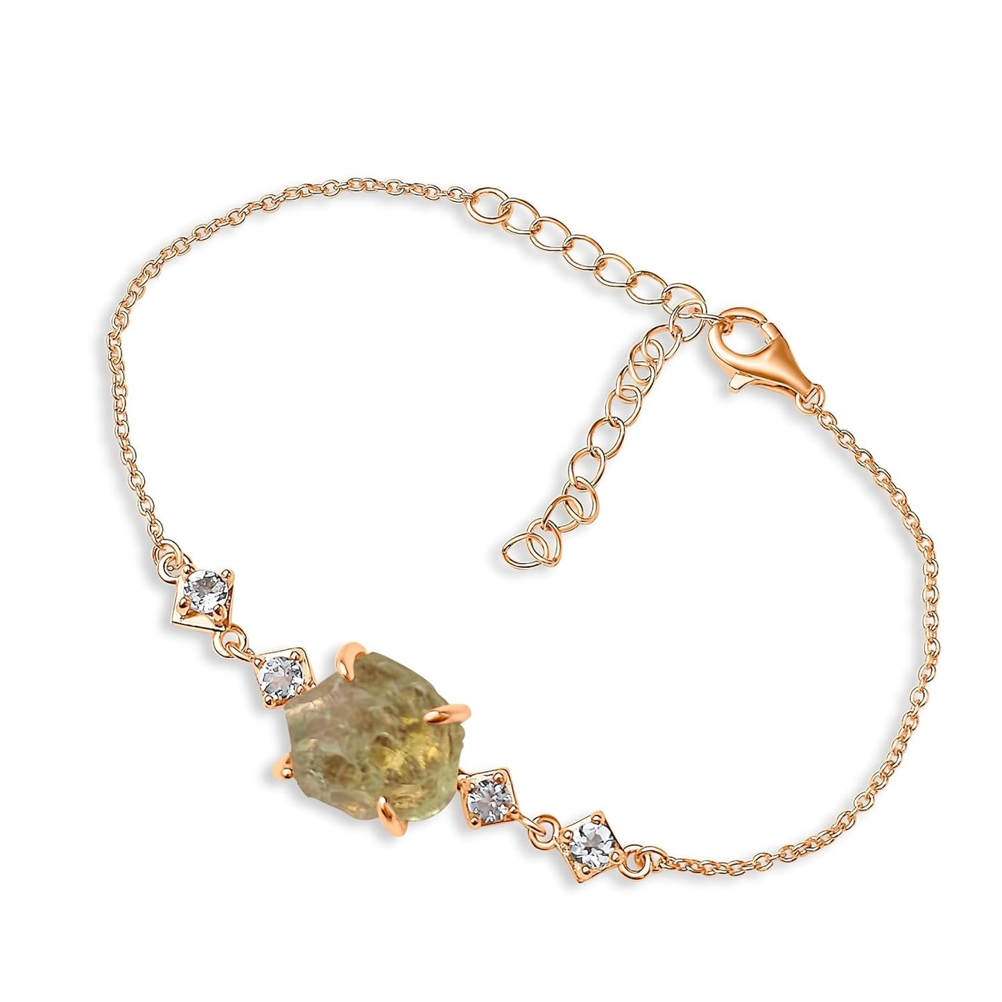 Raw Amethyst Crystal Chain Bracelet for February Birthstone Gifts