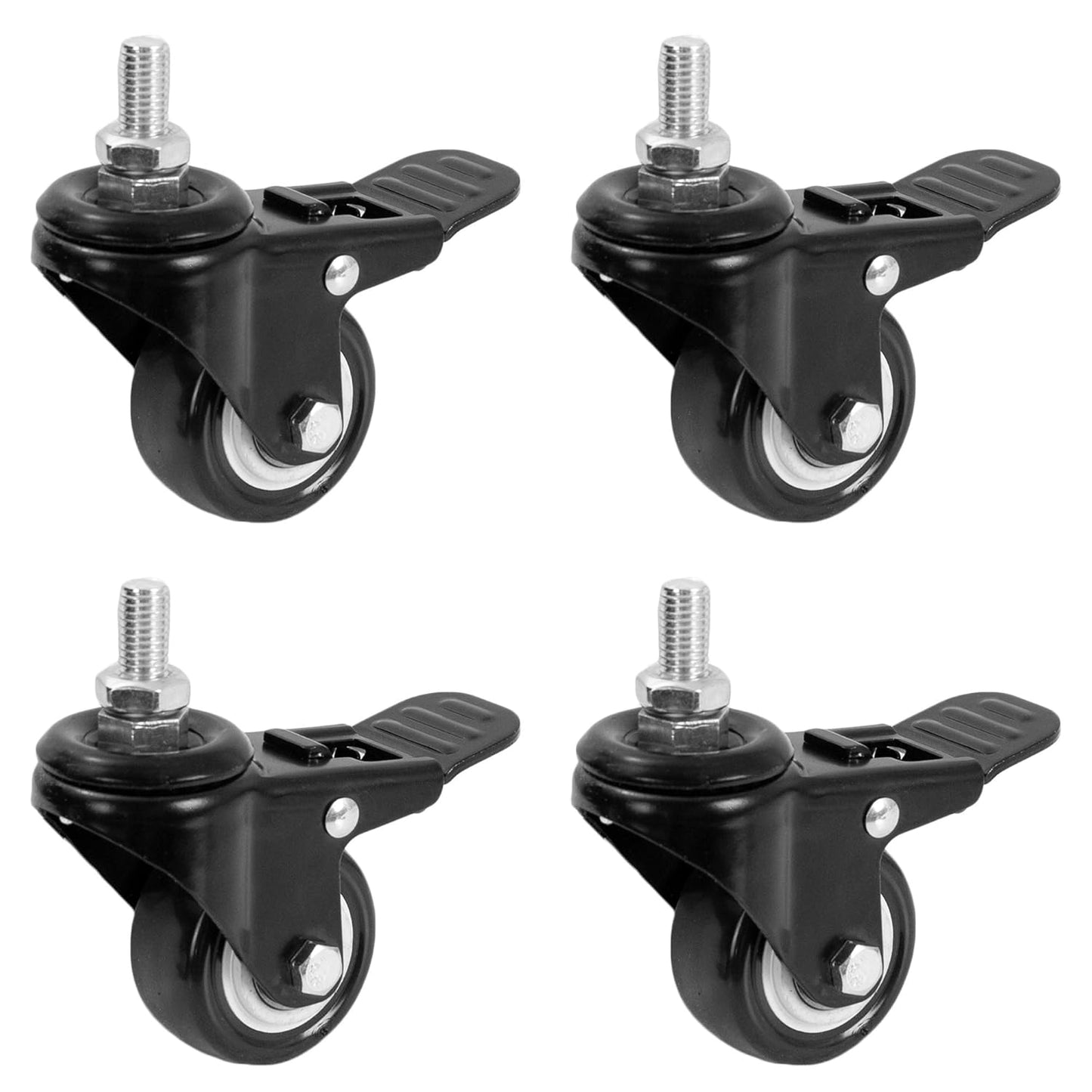 VIVO 2 inch M10 Threaded Locking Casters for All Floor Types