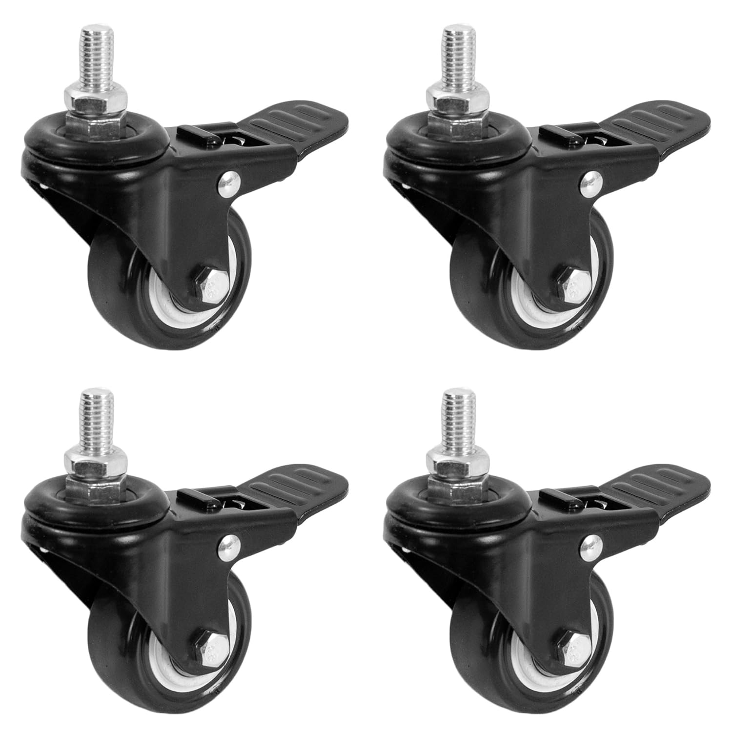 VIVO 2 inch M10 Threaded Locking Casters for All Floor Types