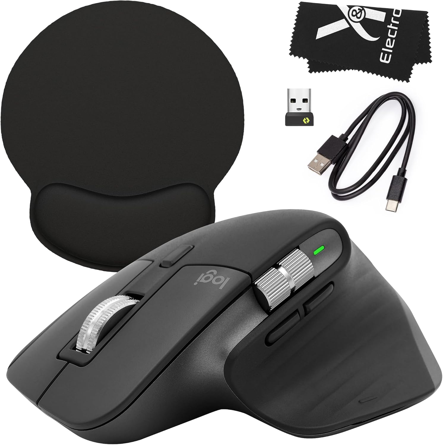 Logitech MX Master 3S Wireless Mouse with Mousepad and Cloth
