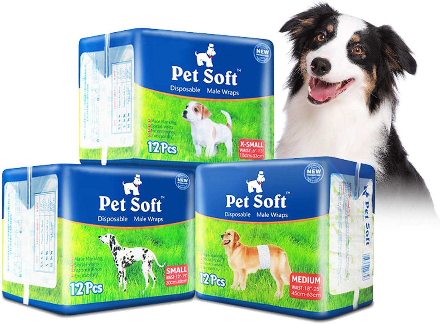 Pet Soft Disposable Male Dog Wraps - Perfect for Tiny Dogs
