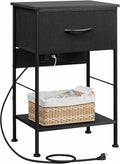 WLIVE Night Stand with Charger Station for Modern Bedrooms