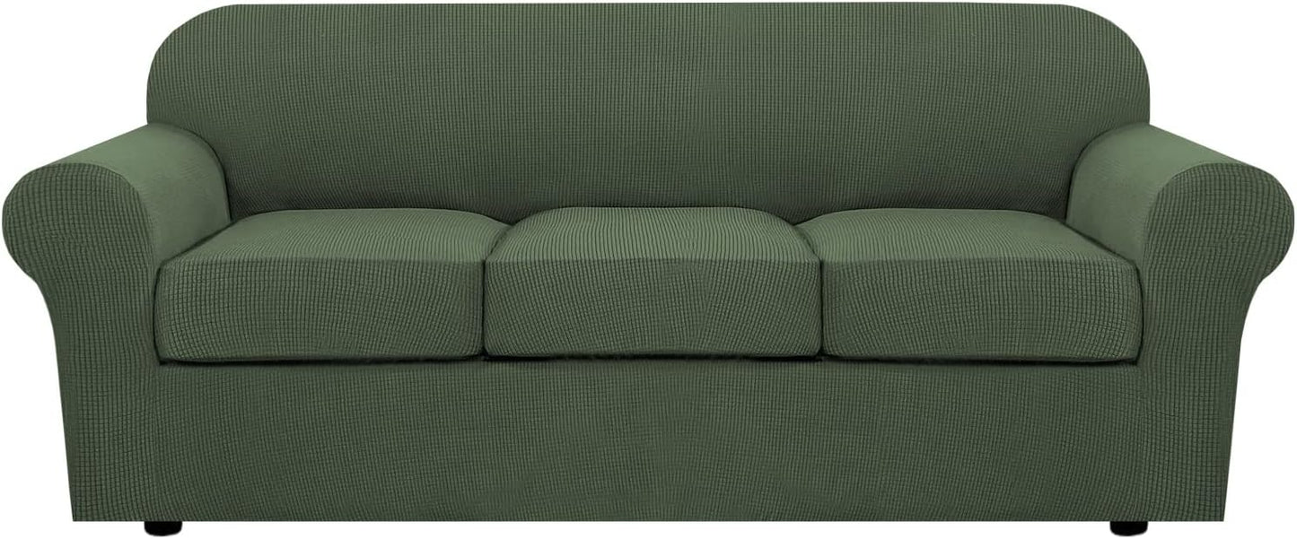 H.VERSAILTEX 4 Piece Stretch Sofa Covers for Custom Fit Style