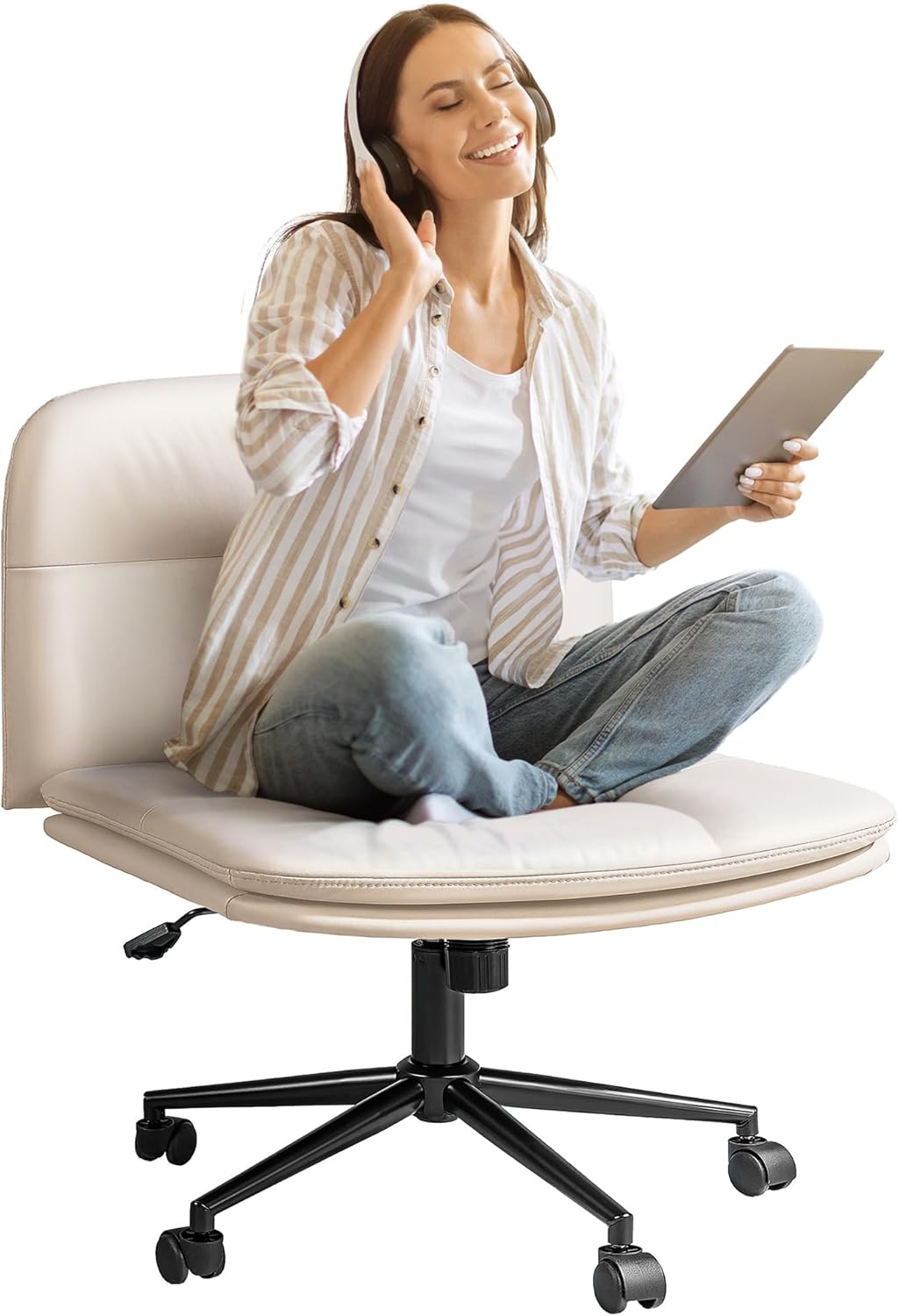 Comfy Armless Desk Chair with Wide Seat - FLEXISPOT