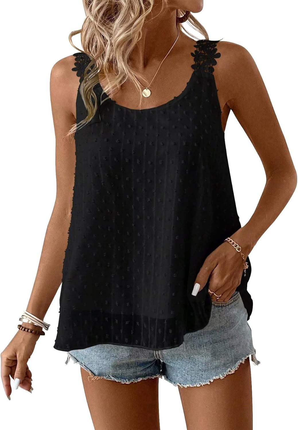 Womens Tank Tops Flowy Sleeveless Summer Boho Casual Style