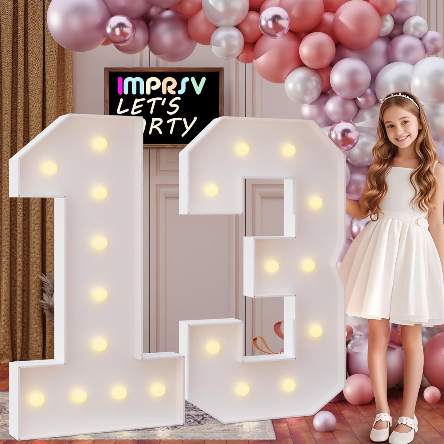 DIY Light Up Numbers 13 for Birthday and Party Decorations