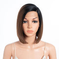 DEBUT Side Part Short Bob Lace Front Wigs Ombre Brown Light Yaki