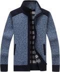 Yeokou Men's Casual Slim Full Zip Thick Knitted Cardigan Sweater