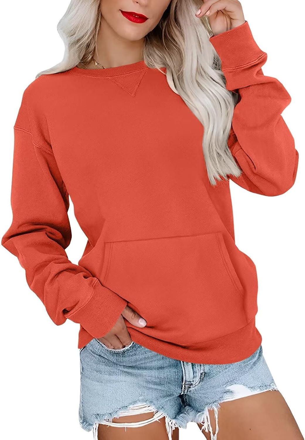Cute Lightweight Sweatshirt with Pocket - Ovanviso