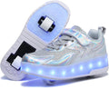 Wooowyet LED Roller Skate Shoes for Kids Boys Girls - Removable Wheels